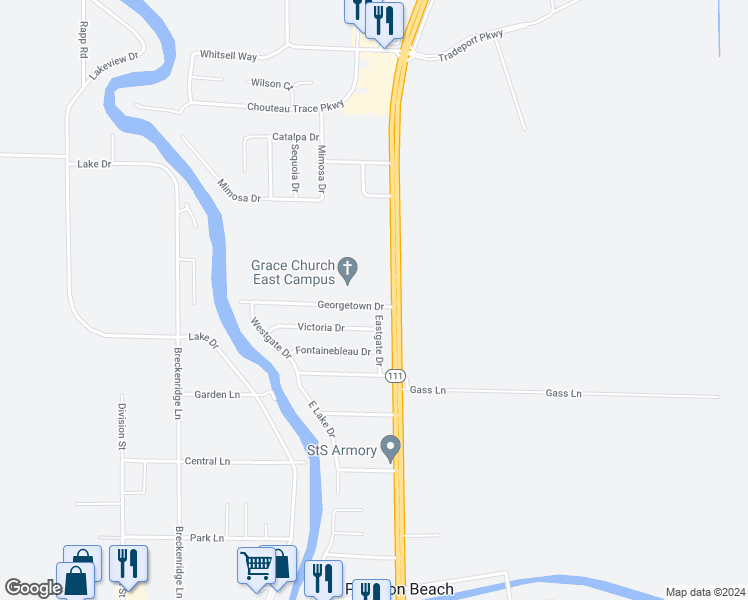 map of restaurants, bars, coffee shops, grocery stores, and more near 3 Georgetown Drive in Granite City