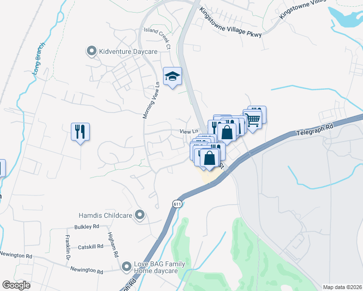 map of restaurants, bars, coffee shops, grocery stores, and more near 6510 Old Carriage Lane in Alexandria