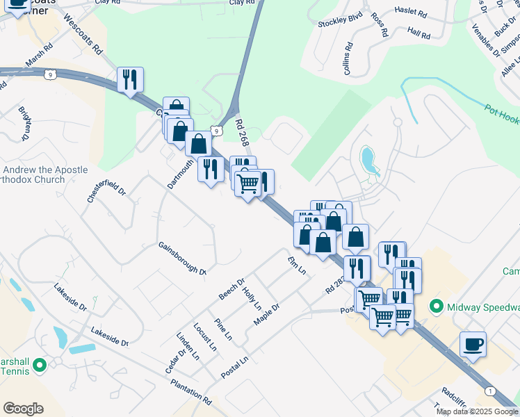 map of restaurants, bars, coffee shops, grocery stores, and more near 34401 Tenley Court, in Lewes