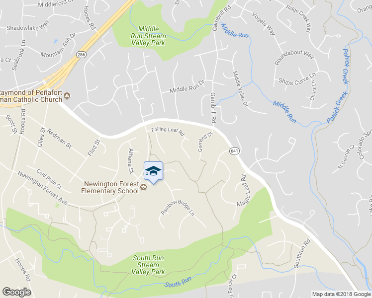 map of restaurants, bars, coffee shops, grocery stores, and more near 7911 Hill Stream Court in Springfield