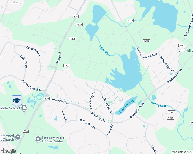 map of restaurants, bars, coffee shops, grocery stores, and more near 3985 Lake Ashby Court in Warrenton