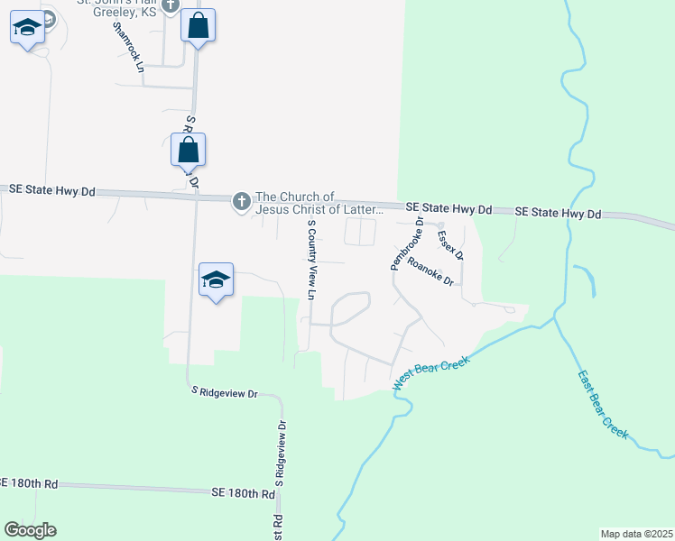 map of restaurants, bars, coffee shops, grocery stores, and more near 1810 Villa Drive in Warrensburg
