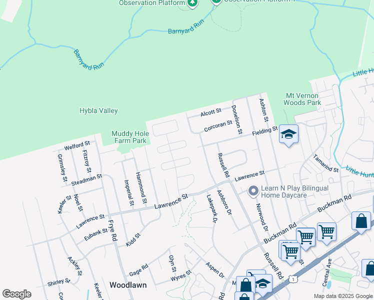 map of restaurants, bars, coffee shops, grocery stores, and more near 4413 Scarborough Square in Alexandria