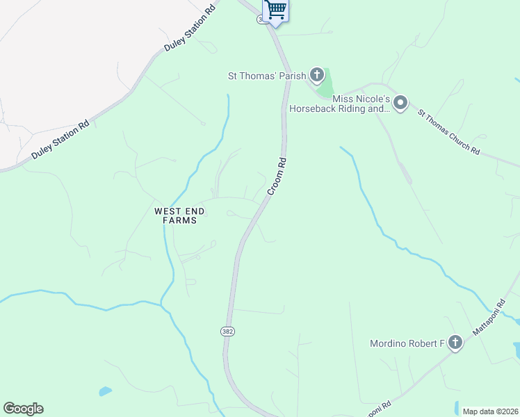 map of restaurants, bars, coffee shops, grocery stores, and more near 10709 Croom Road in Upper Marlboro