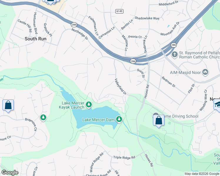 map of restaurants, bars, coffee shops, grocery stores, and more near 7907 Deerlee Drive in Springfield