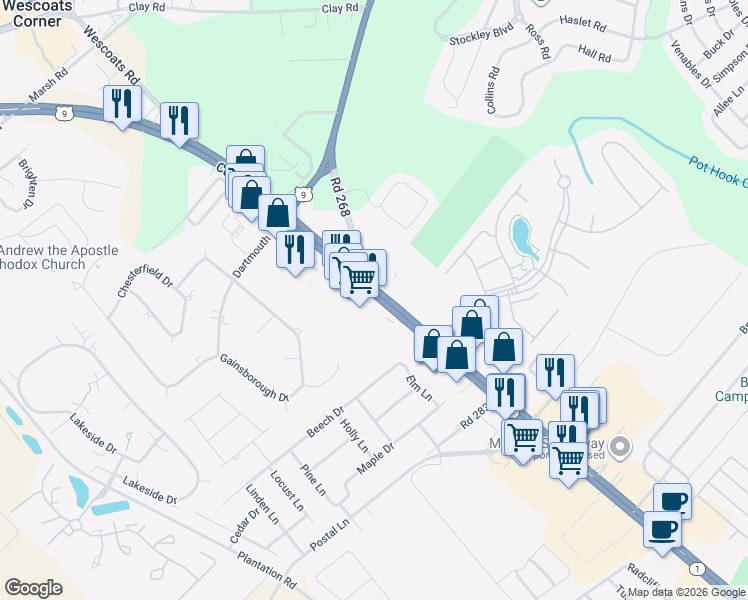 map of restaurants, bars, coffee shops, grocery stores, and more near 34401 Tenley Court, in Lewes