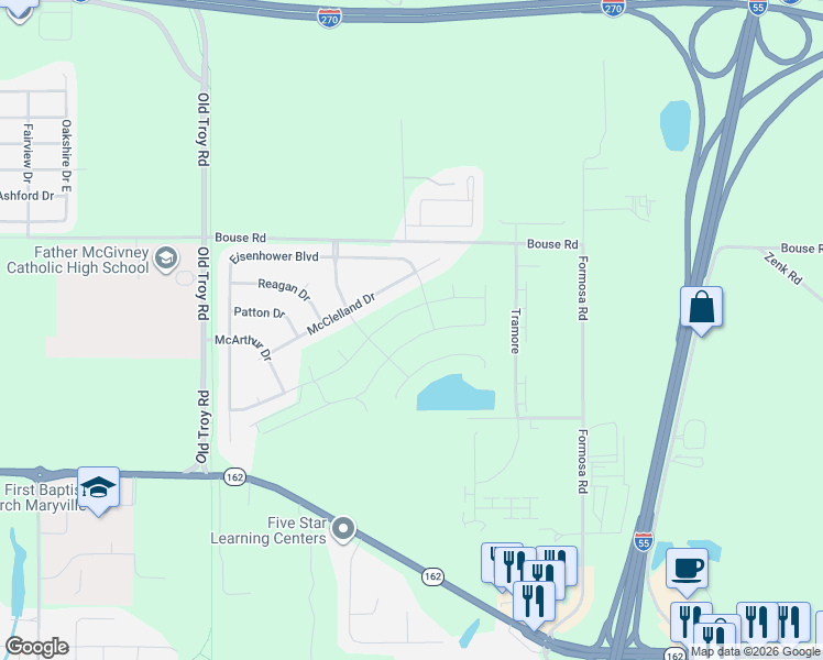 map of restaurants, bars, coffee shops, grocery stores, and more near 300-324,301-327 Rumsfeld Dr in Troy