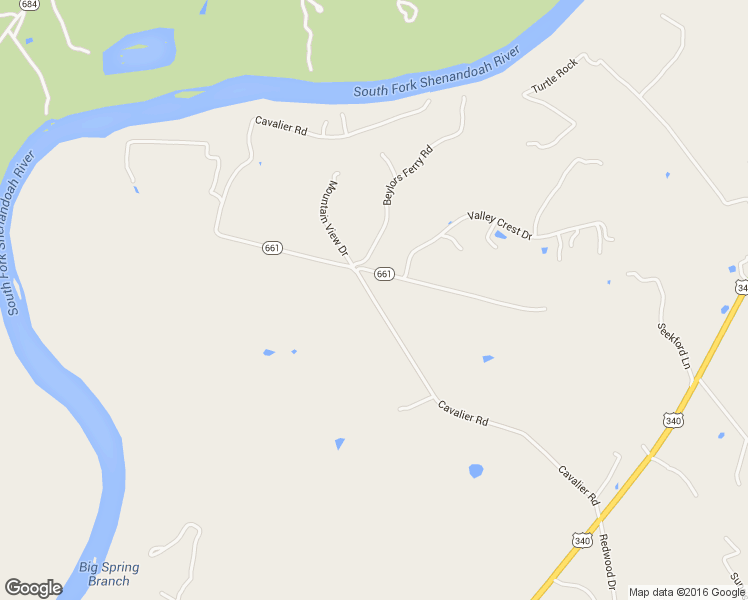 map of restaurants, bars, coffee shops, grocery stores, and more near Cavalier Road in Rileyville