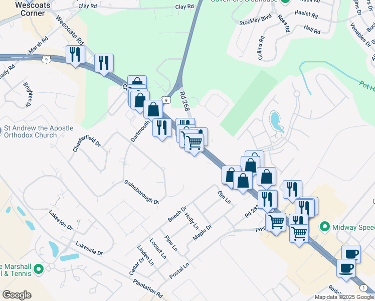 map of restaurants, bars, coffee shops, grocery stores, and more near 1416 Delaware 1 in Lewes