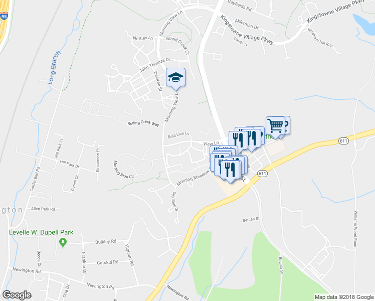 map of restaurants, bars, coffee shops, grocery stores, and more near 6598 Old Carriage Lane in Alexandria