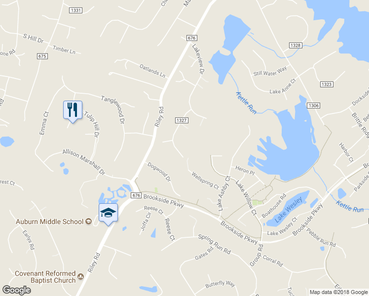 map of restaurants, bars, coffee shops, grocery stores, and more near 7161 Meadow Ln in Warrenton