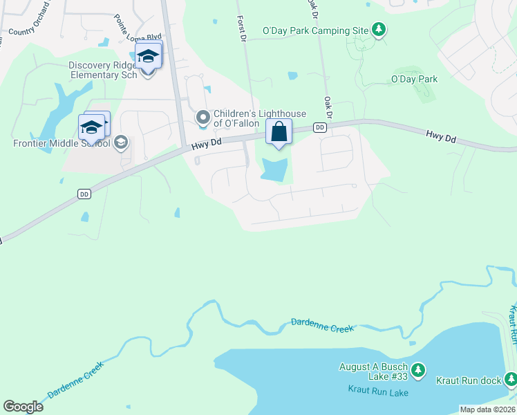 map of restaurants, bars, coffee shops, grocery stores, and more near 907 Haven Wood Drive in Dardenne Prairie
