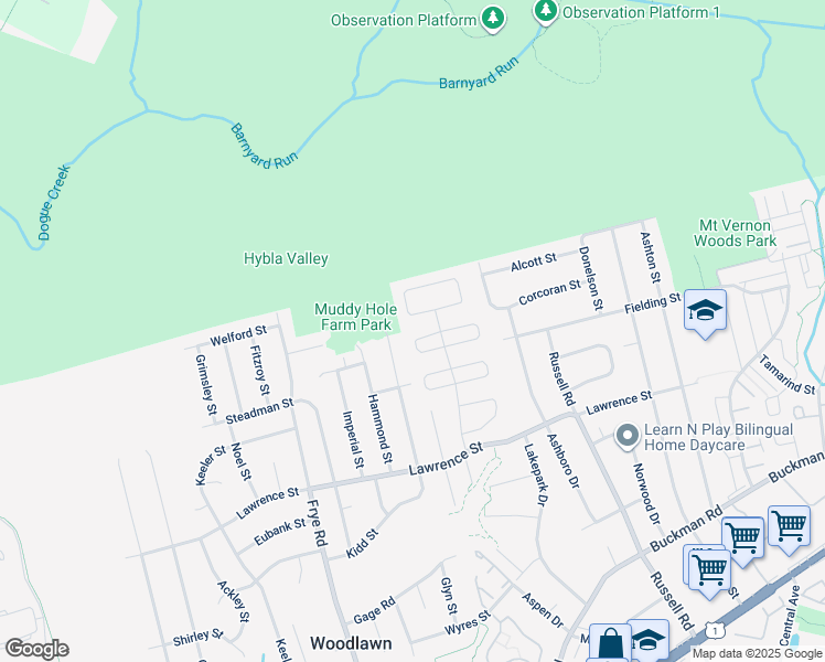 map of restaurants, bars, coffee shops, grocery stores, and more near 4520 Arendale Square in Alexandria