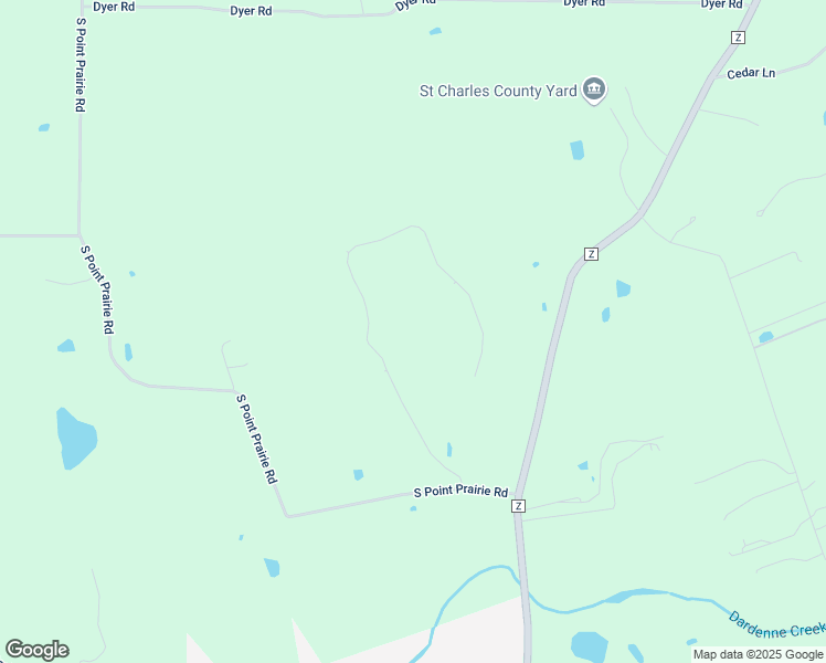 map of restaurants, bars, coffee shops, grocery stores, and more near 3866 South Point Prairie Road in Wentzville