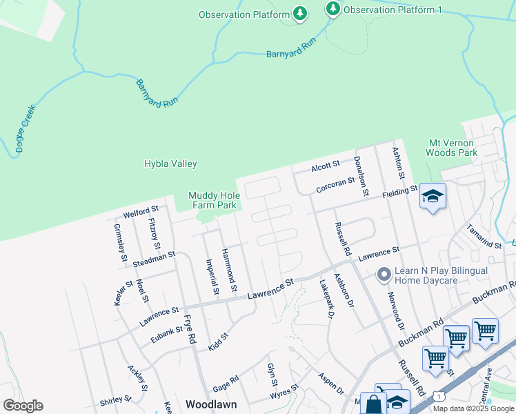 map of restaurants, bars, coffee shops, grocery stores, and more near 4508 Arendale Square in Alexandria