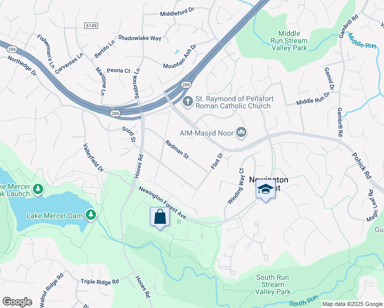 map of restaurants, bars, coffee shops, grocery stores, and more near 8720 Redman Street in Springfield