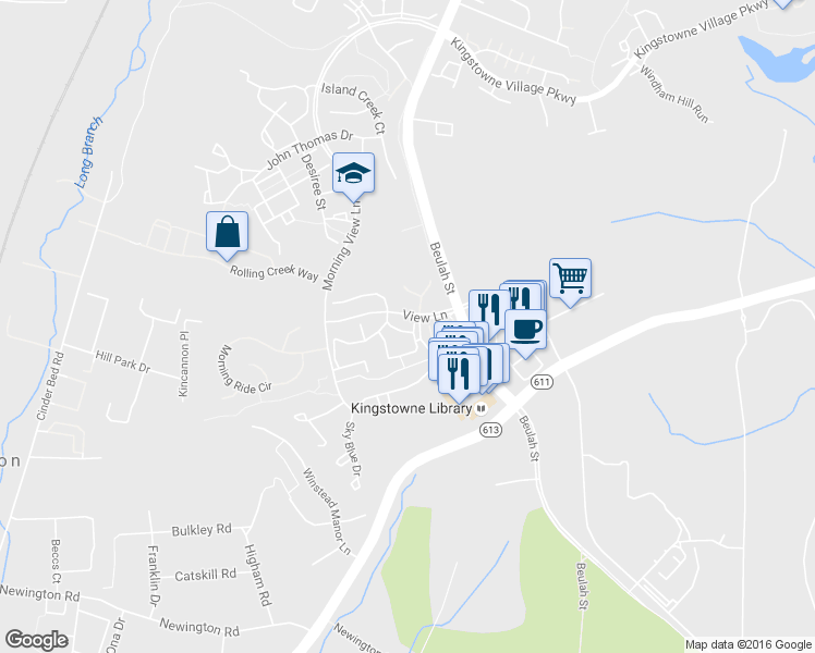 map of restaurants, bars, coffee shops, grocery stores, and more near 6504 Old Carriage Lane in Alexandria