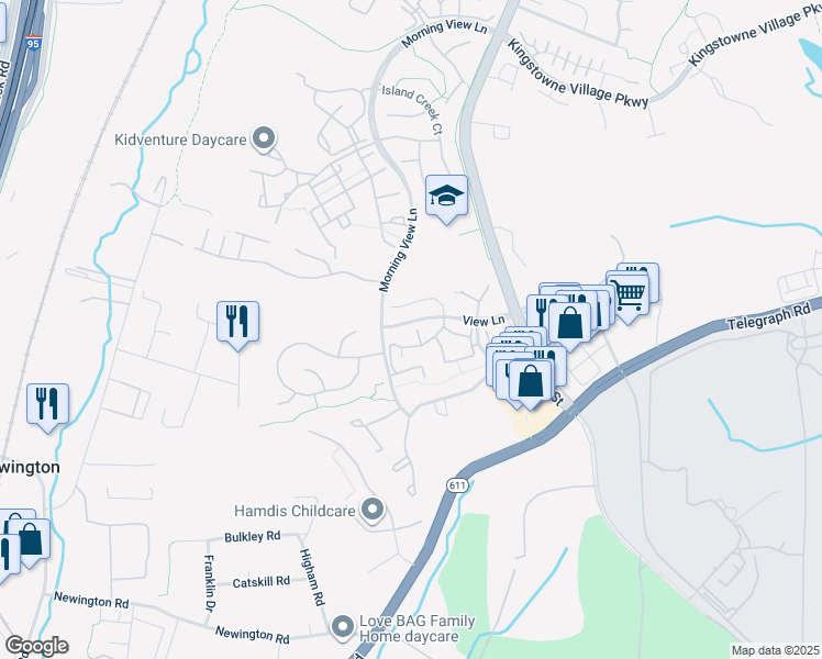 map of restaurants, bars, coffee shops, grocery stores, and more near 7902 Old Carriage Trail in Alexandria