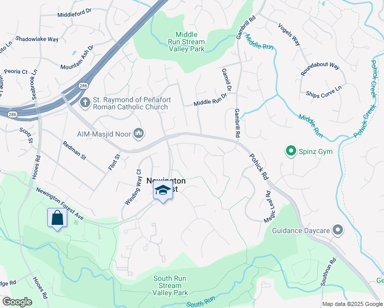 map of restaurants, bars, coffee shops, grocery stores, and more near 8485 Falling Leaf Road in Springfield