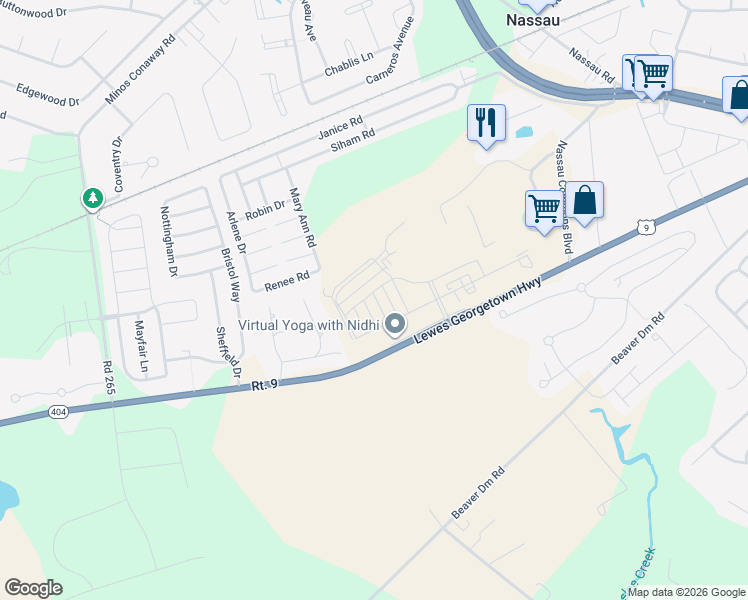 map of restaurants, bars, coffee shops, grocery stores, and more near 31755 Dune Circle in Lewes