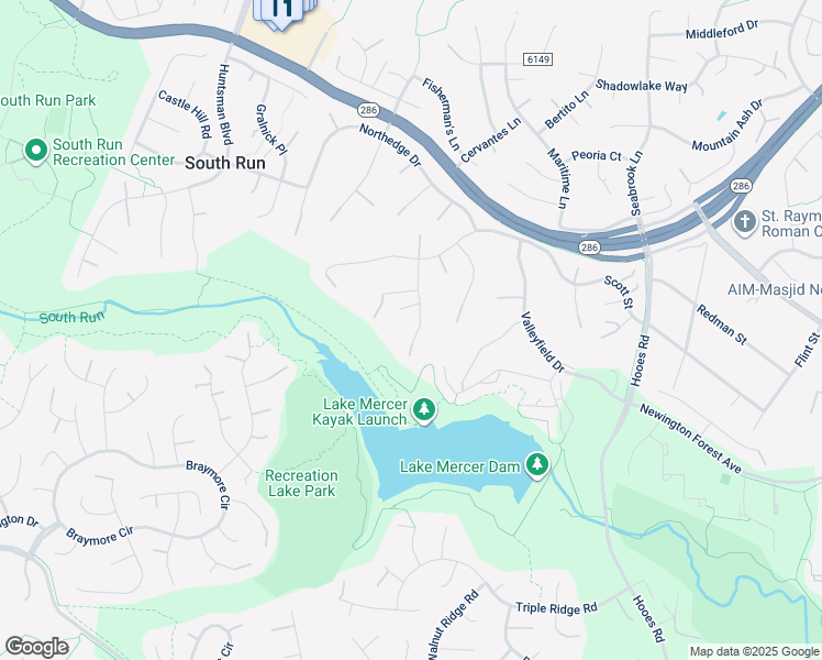 map of restaurants, bars, coffee shops, grocery stores, and more near 7820 Lakeland Valley Drive in Springfield