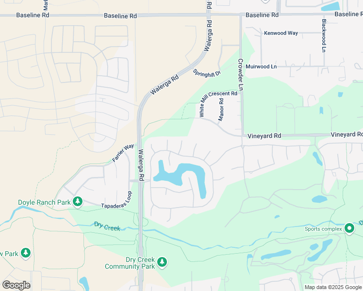 map of restaurants, bars, coffee shops, grocery stores, and more near Marsh Creek Court in Roseville