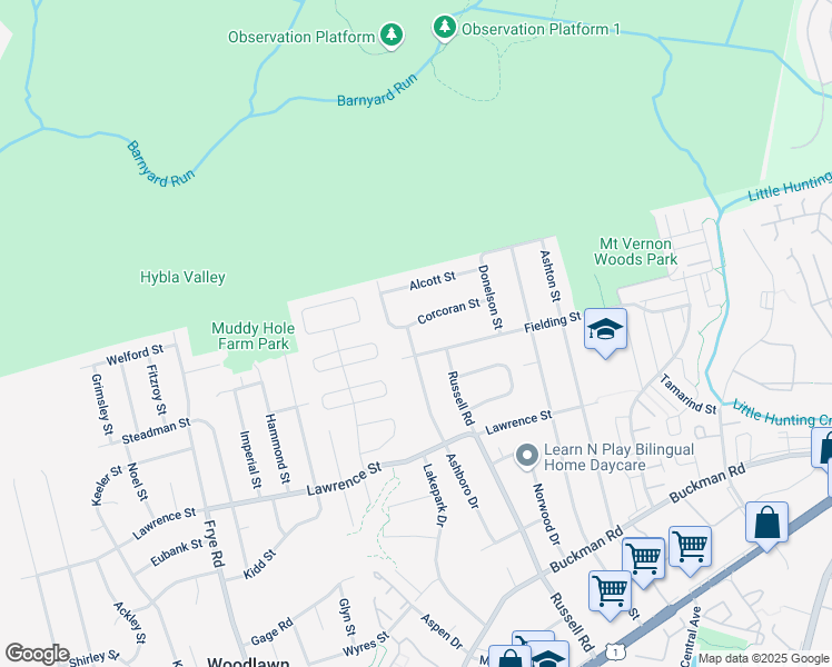 map of restaurants, bars, coffee shops, grocery stores, and more near 4221 Corcoran Street in Alexandria