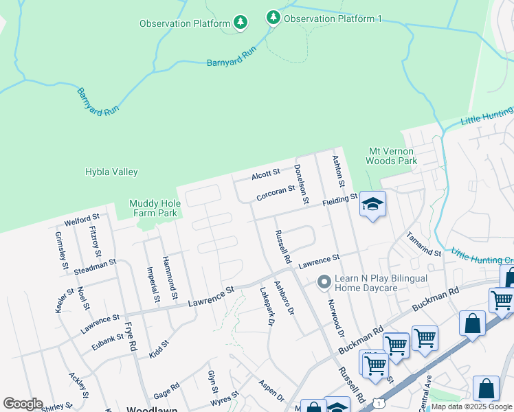 map of restaurants, bars, coffee shops, grocery stores, and more near 4221 Corcoran Street in Alexandria
