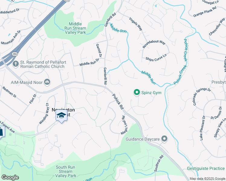 map of restaurants, bars, coffee shops, grocery stores, and more near 8315 Timber Brook Lane in Springfield