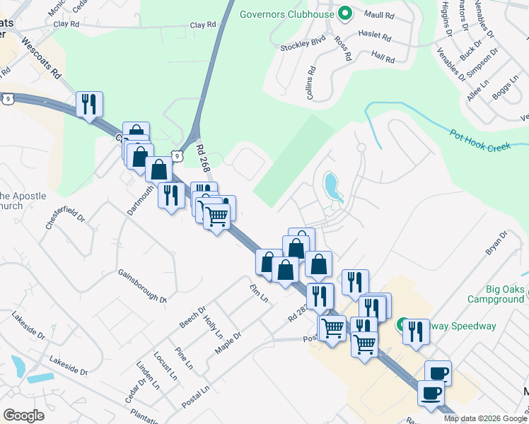 map of restaurants, bars, coffee shops, grocery stores, and more near 34727 Maritime Way in Lewes