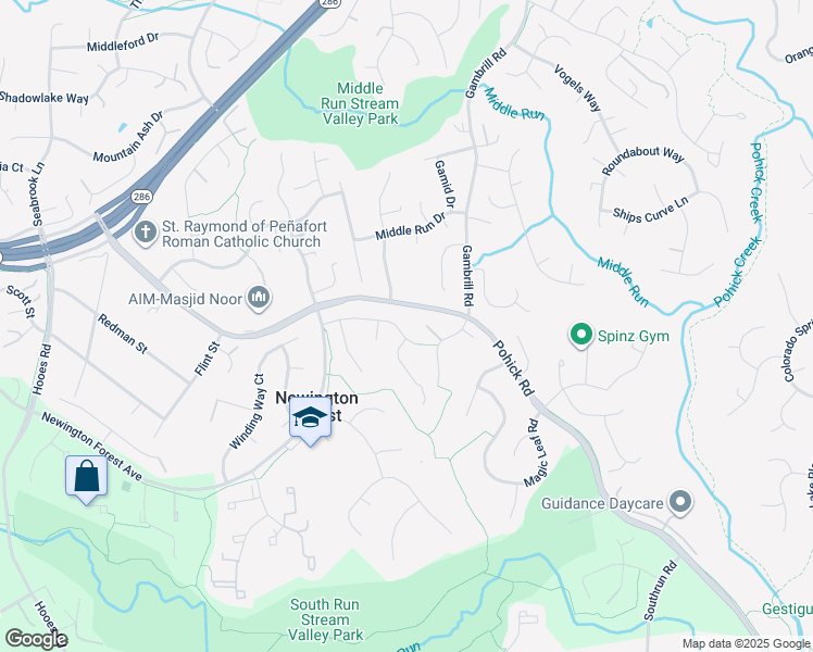 map of restaurants, bars, coffee shops, grocery stores, and more near 8470 Falling Leaf Road in Springfield