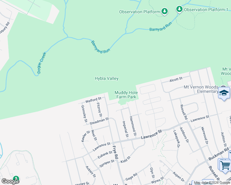 map of restaurants, bars, coffee shops, grocery stores, and more near 7941 Kidd Street in Alexandria