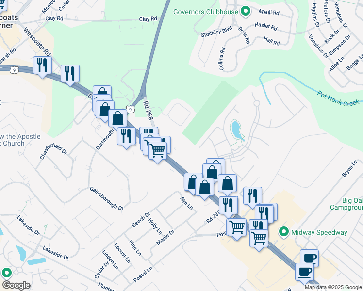 map of restaurants, bars, coffee shops, grocery stores, and more near 34578 Pinnacle Road in Lewes