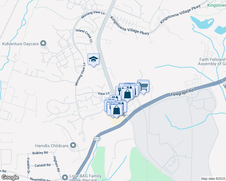 map of restaurants, bars, coffee shops, grocery stores, and more near 8825 Beulah Street in Fort Belvoir
