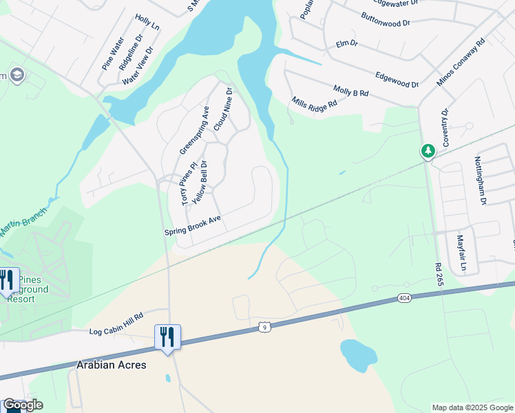map of restaurants, bars, coffee shops, grocery stores, and more near 16604 Greenspring Avenue in Lewes