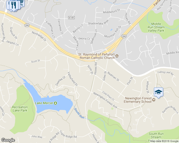 map of restaurants, bars, coffee shops, grocery stores, and more near 8959 Scott Street in Springfield