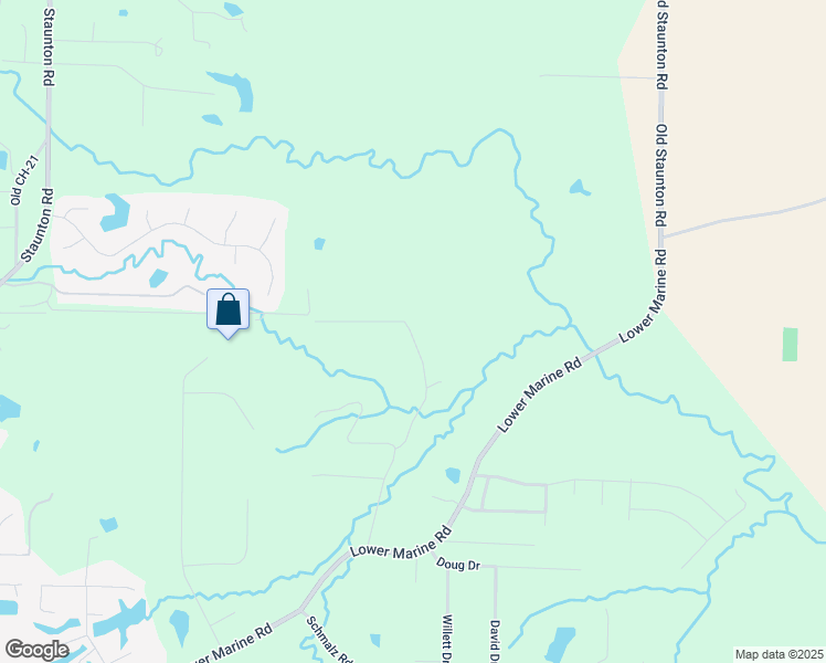 map of restaurants, bars, coffee shops, grocery stores, and more near 2424 Timber Creek in Saint Jacob