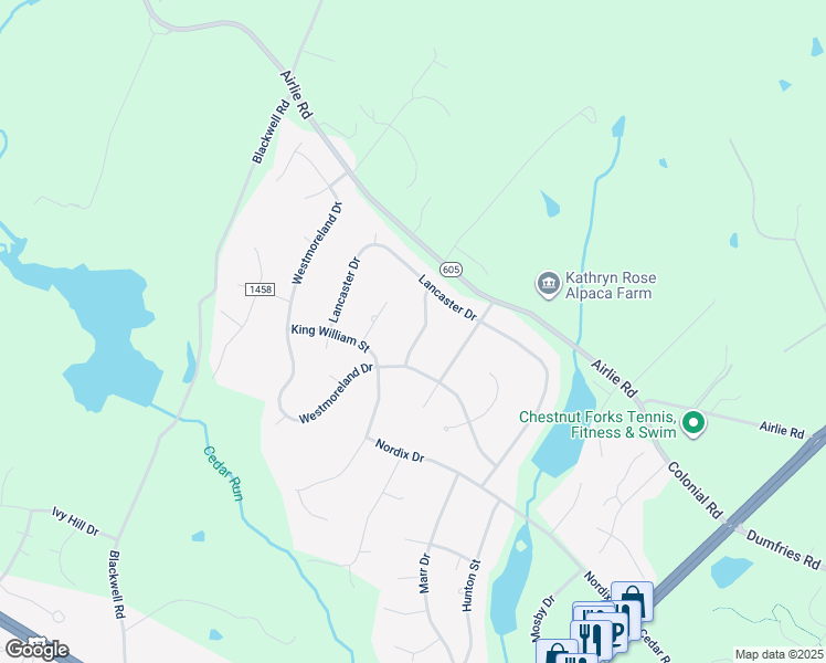 map of restaurants, bars, coffee shops, grocery stores, and more near 7130 Alleghany Street in Warrenton