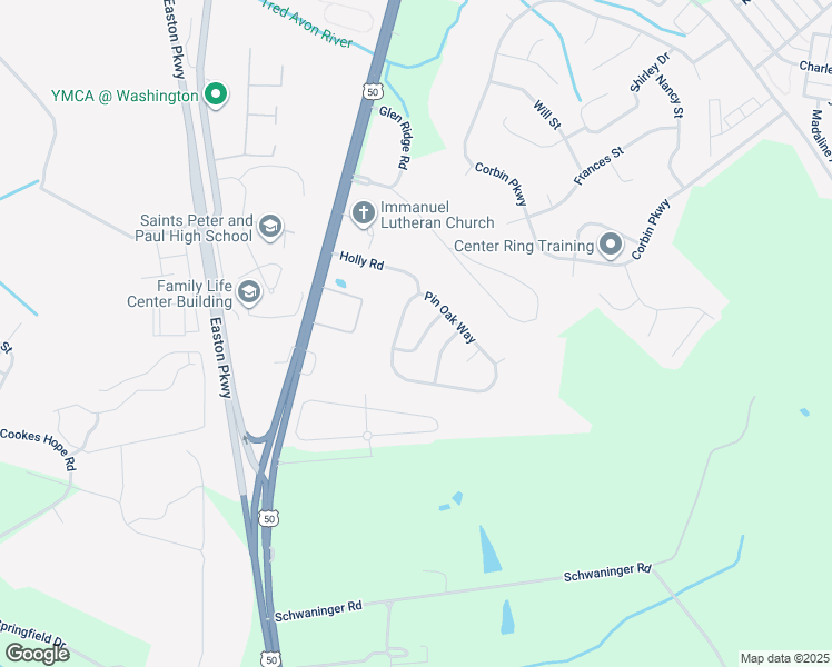 map of restaurants, bars, coffee shops, grocery stores, and more near 7078 Dogwood Terrace in Easton