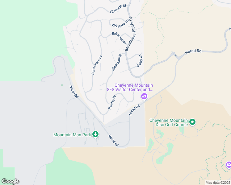 map of restaurants, bars, coffee shops, grocery stores, and more near 390 Paisley Drive in Colorado Springs
