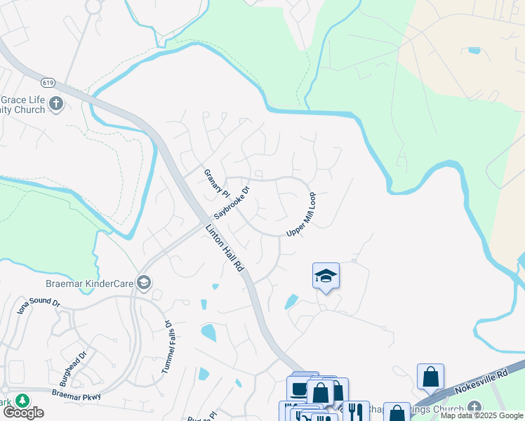 map of restaurants, bars, coffee shops, grocery stores, and more near 12005 Youngtree Court in Bristow