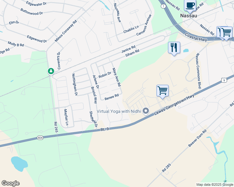 map of restaurants, bars, coffee shops, grocery stores, and more near 31663 Renee Drive in Lewes