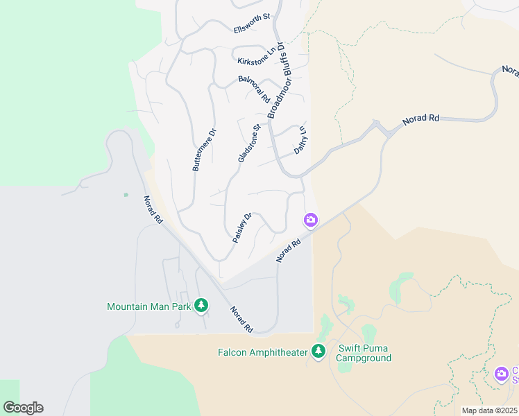 map of restaurants, bars, coffee shops, grocery stores, and more near 390 Paisley Drive in Colorado Springs