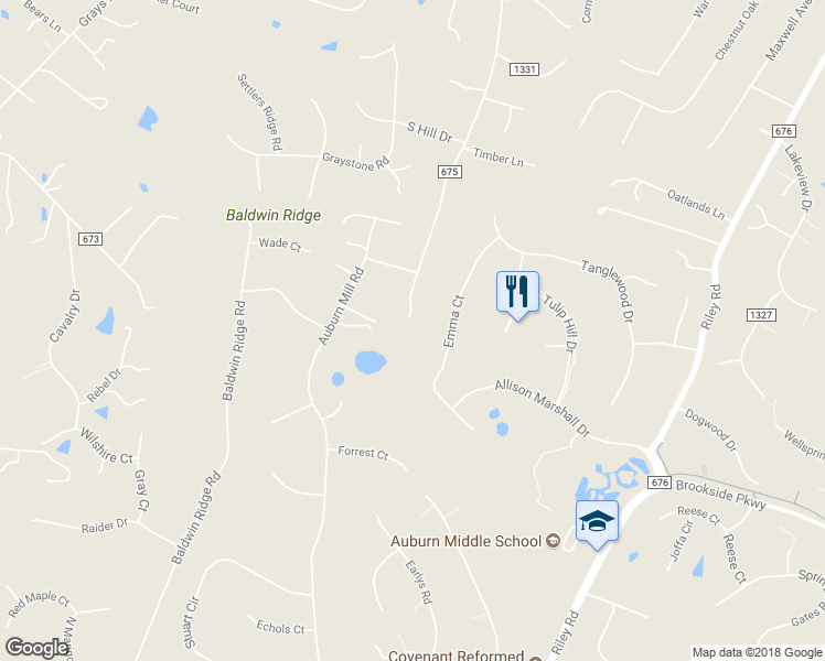 map of restaurants, bars, coffee shops, grocery stores, and more near 7115 Kelly Road in Warrenton