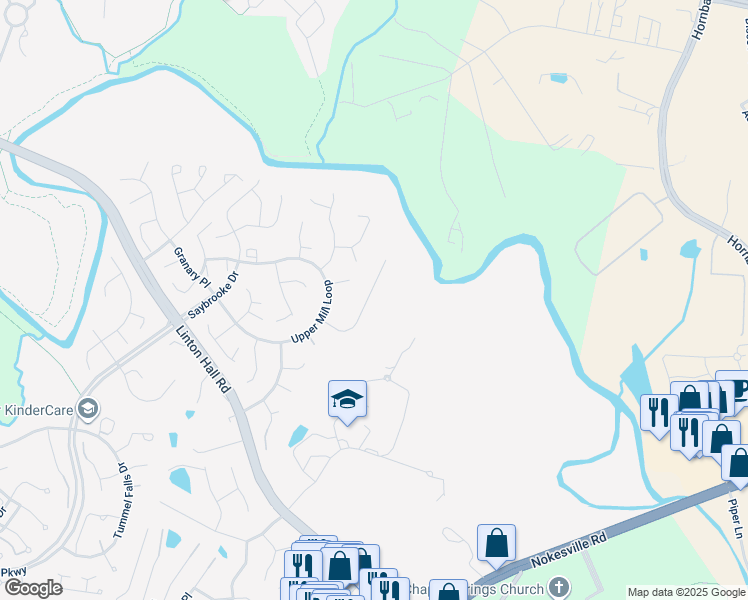 map of restaurants, bars, coffee shops, grocery stores, and more near 11837 Arcari Drive in Bristow
