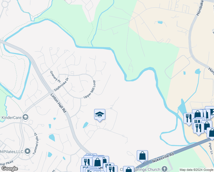 map of restaurants, bars, coffee shops, grocery stores, and more near 11837 Arcari Drive in Bristow