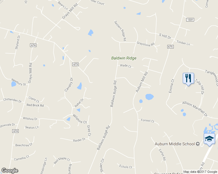 map of restaurants, bars, coffee shops, grocery stores, and more near 7158 Baldwin Ridge Road in Warrenton