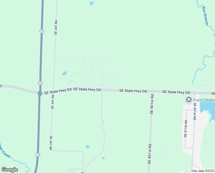 map of restaurants, bars, coffee shops, grocery stores, and more near 357 Southeast State Highway Dd in Warrensburg