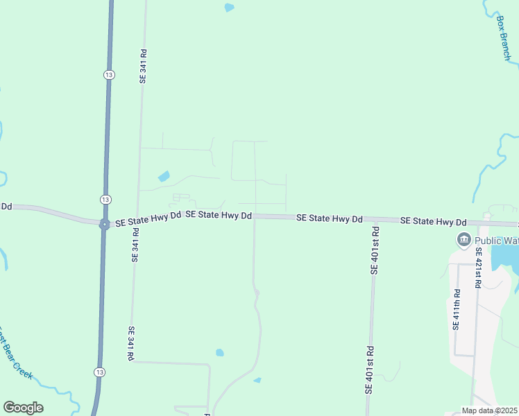 map of restaurants, bars, coffee shops, grocery stores, and more near 357 Southeast State Highway Dd in Warrensburg