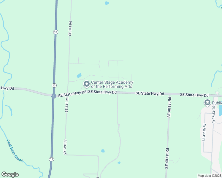 map of restaurants, bars, coffee shops, grocery stores, and more near 357 Southeast State Highway Dd in Warrensburg